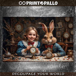 Papel De Seda Alicia en el país de las maravillas se reúne con l