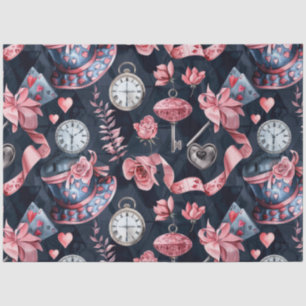 Papel De Seda Alicia en el patrón del país de las maravillas