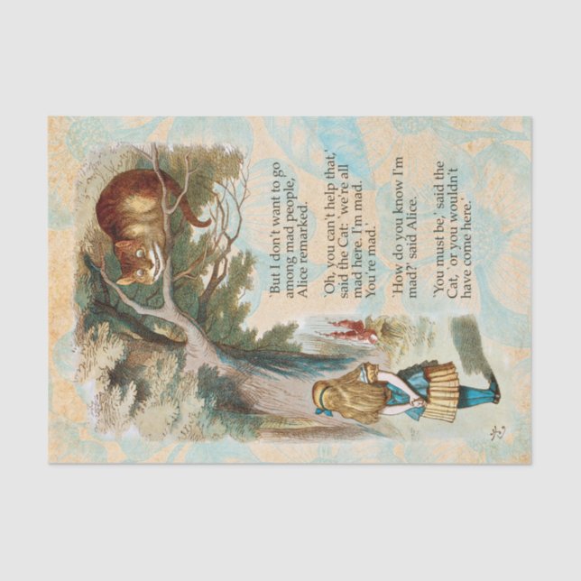 Papel De Seda Alicia en la Marea del Gato Cheshire (Anverso)