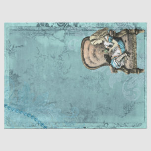 Papel De Seda Alicia en la silla de Maravilla y la balsa azul gi