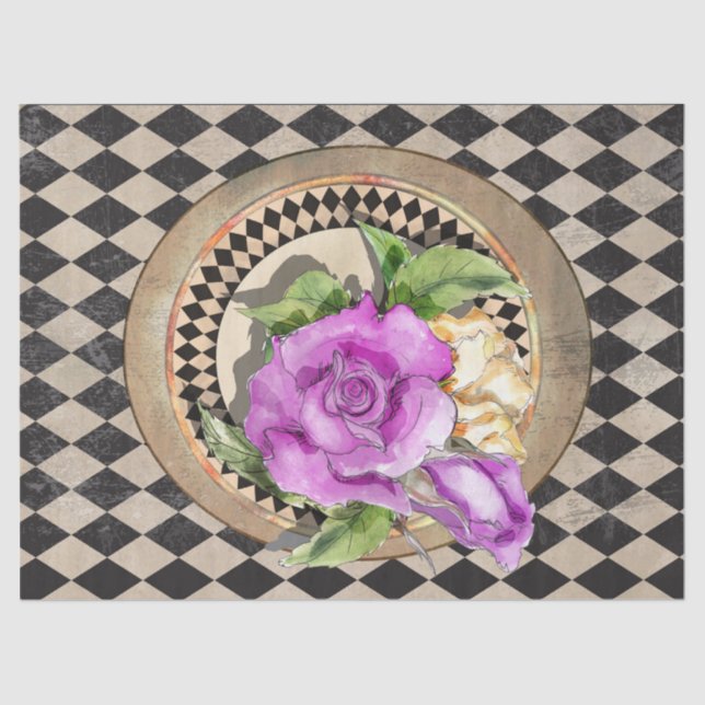 Papel De Seda Alicia en los Rosas del país de las maravillas (Anverso)