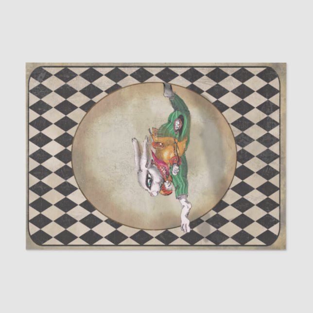 Papel De Seda Alicia en un salto de conejo en el país de las mar (Anverso)