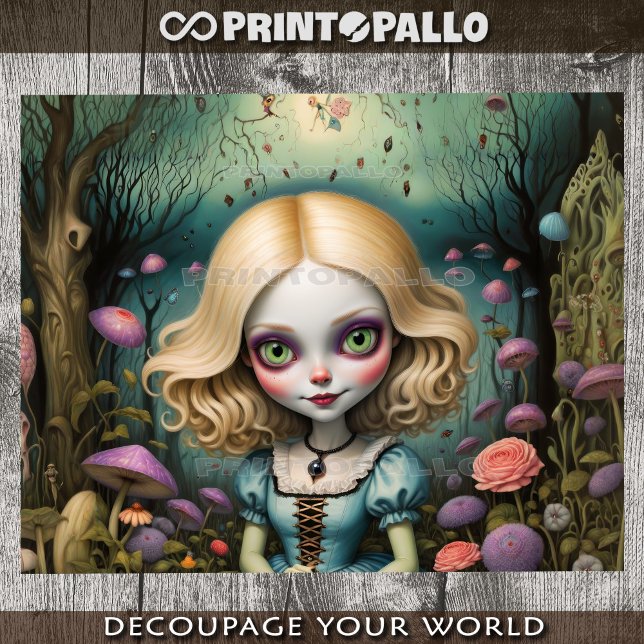 Papel De Seda Alicia psicodélica al estilo personalizado en el m (Subido por el creador)