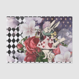 Papel De Seda Alicia vintage en conejo blanco en el país de las