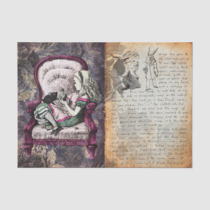 Papel De Seda Alicia vintage en el desenlace del país de las mar