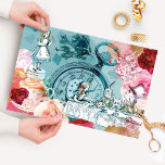 Papel De Seda Alicia Vintage En La Decoración Del Collage De Won<br><div class="desc">Hemos diseñado este hermoso papel de papel higiénico vintage de Alice in Wonderland. El diseño presenta una mezcla de nuestros propios florales originales dibujados a mano y obras de arte. Hemos restaurado meticulosamente los ilustraciones vintage de la icónica Alicia en el País de las Maravillas dibujándolos a mano y llevándolos...</div>