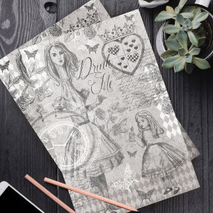 Papel De Seda Alicia Vintage En La Decoración Del Collage De Won