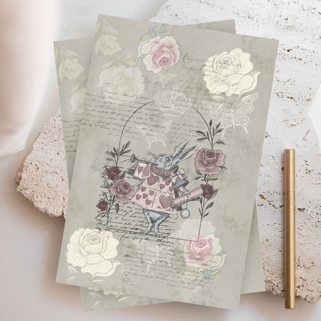 Papel De Seda Alicia Vintage En La Decoración Del Collage De Won (Subido por el creador)