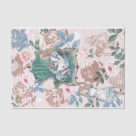 Papel De Seda Alicia Vintage En Rosas Rosa Rosadas De Maravillas