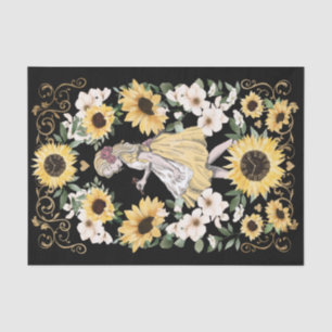 Papel De Seda Alicia vintage en Sunflower acuarela de maravilla