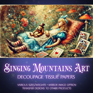 Papel De Seda Alicia Vintage Soñando En La Decoración De Wonderl