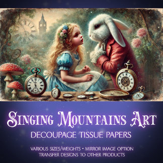 Papel De Seda Alicia vintage y desenlace forestal del reloj de c