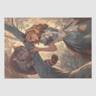 Papel De Seda Alicia vintage y el gato de Cheshire