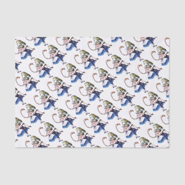 Papel De Seda Alicia y flamenco rosado (Anverso)