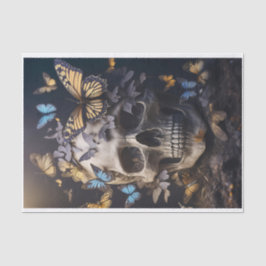 Papel De Seda Almas aladas, mariposas y calavera gótica