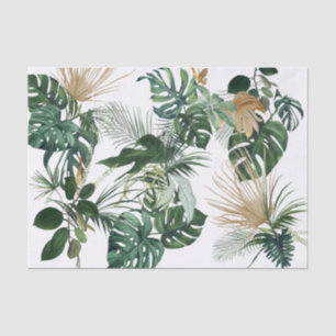 Papel De Seda Almohada Decorativa Hojas Tropicales Acuarela Verd