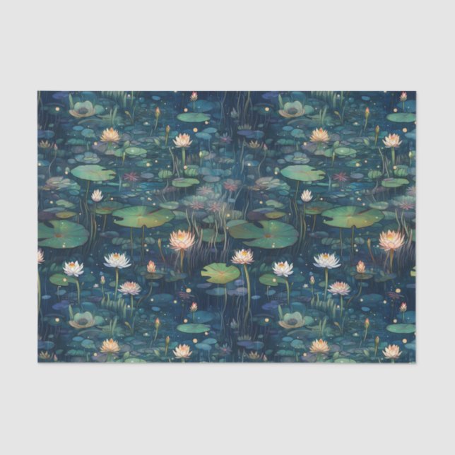 Papel De Seda Almohadillas de lirio y flores (Anverso)