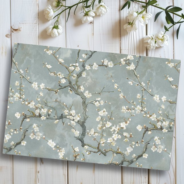 Papel De Seda Almond Blossoms Gray Vincent Van Gogh (Subido por el creador)