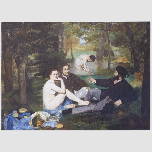 Papel De Seda Almuerzo en la hierba, Manet (Anverso)