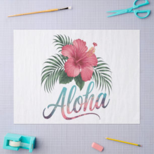 Papel De Seda Aloha Islas Hawaianas Hawái Flor de Hibisco