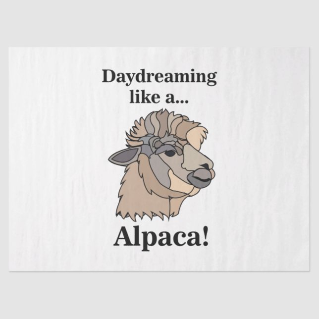 Papel De Seda Alpaca Llama Cute Funny Birthday (Anverso)