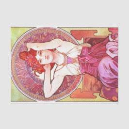 Papel De Seda Alphonse Mucha Amethyst Floral Vintage Art Nouveau