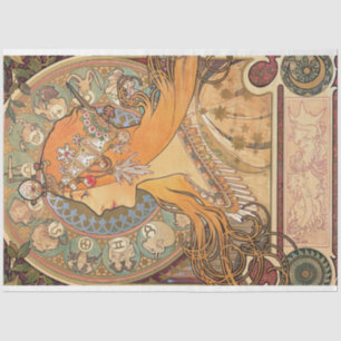 Papel De Seda Alphonse Mucha Art Decó Art Nouveau Decoupage