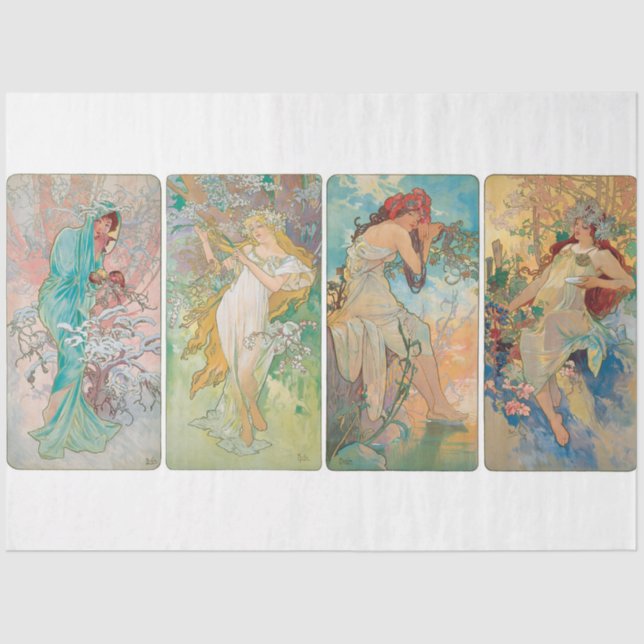 Papel De Seda Alphonse Mucha Art Nouveau Seasoupage (Anverso)