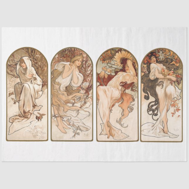Papel De Seda Alphonse Mucha Art Nouveau Seasoupage (Anverso)