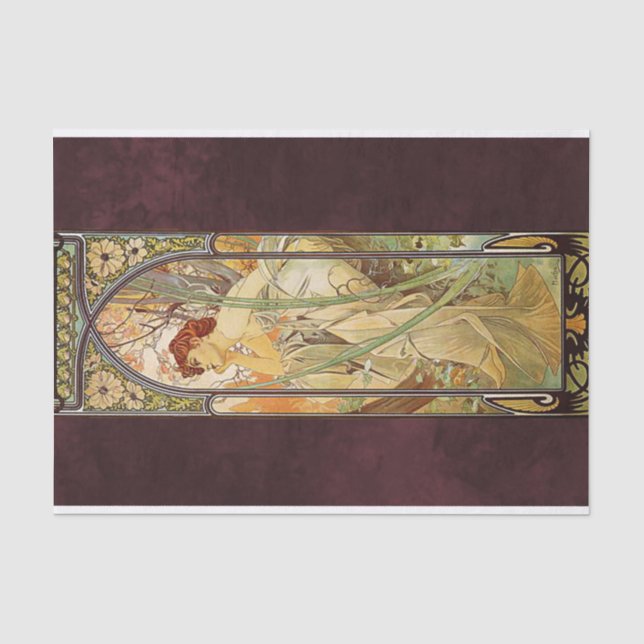 Papel De Seda Alphonse Mucha, Contemplación nocturna (Anverso)