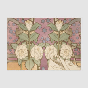 Papel De Seda Alphonse Mucha Estrellas Elegantes Art Nouveau Cam