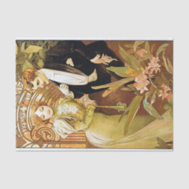 Papel De Seda Alphonse Mucha Flirt Vintage Romantic Art Nouveau