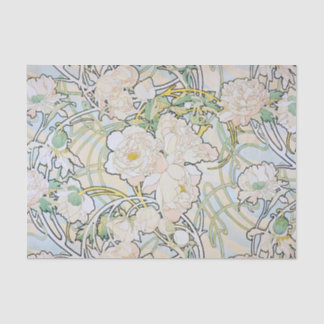 Papel De Seda Alphonse Mucha Peonías