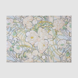 Papel De Seda Alphonse Mucha Peonies