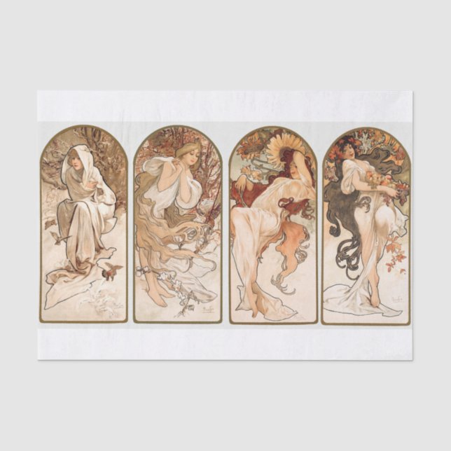 Papel De Seda Alphonse Mucha | Temporadas - 1897 (Anverso)