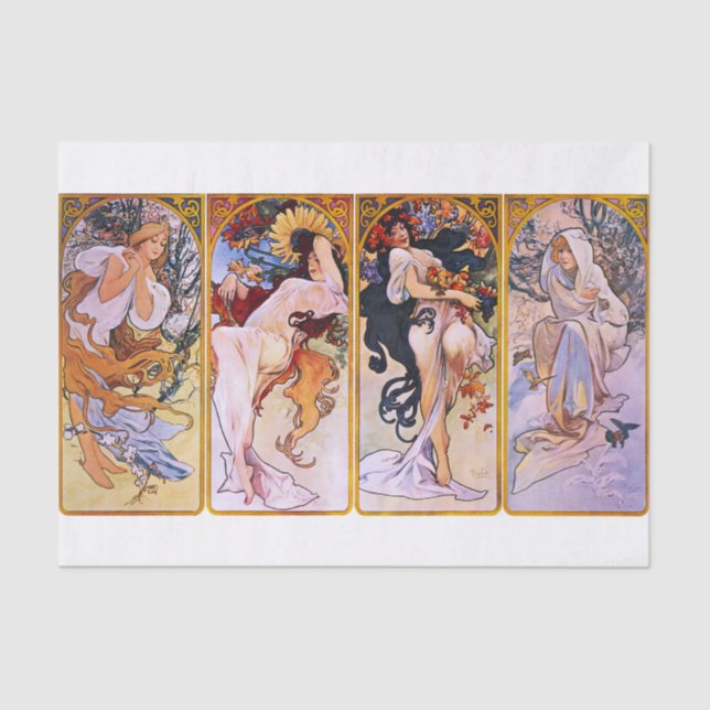 Papel De Seda Alphonse Mucha | Temporadas - 1897 (Anverso)