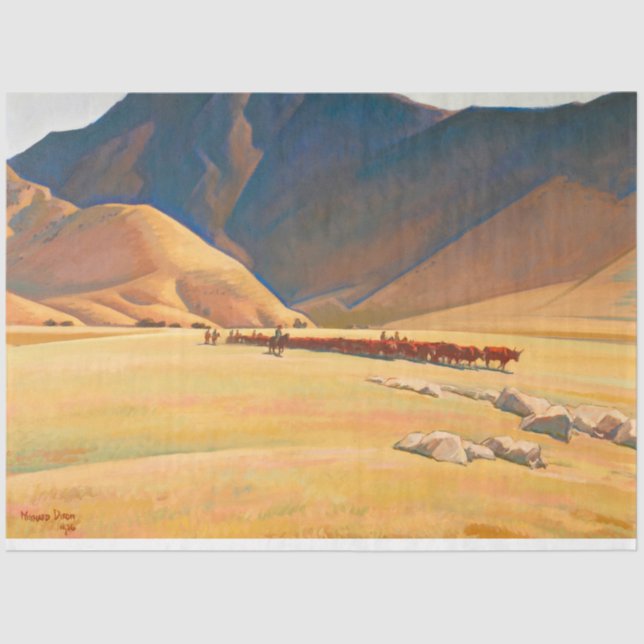Papel De Seda Altas colinas de Tehachapi por Maynard Dixon (Anverso)