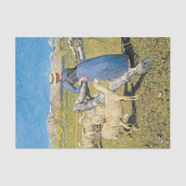 Papel De Seda Altas horas en los Alpes por Giovanni Segantini (Anverso)