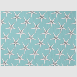 Papel De Seda Aluminio blanco retro con estepa azul
