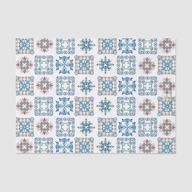 Papel De Seda Amalfi Tile Inspirado Decorativo (Anverso)