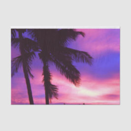 Papel De Seda Amanecer de palma rosa y púrpura
