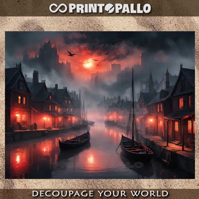 Papel De Seda Amanecer rojo sobre los canales de Amsterdam (Subido por el creador)