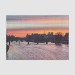 Papel De Seda Amanecer sobre Ile de la Cite y Notre Dame - París