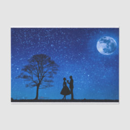 Papel De Seda Amantes bajo una luna llena    