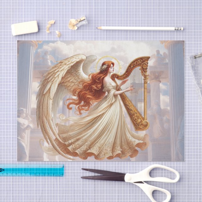 Papel De Seda Amantes de ángeles celestiales elegantes (Artesanía)