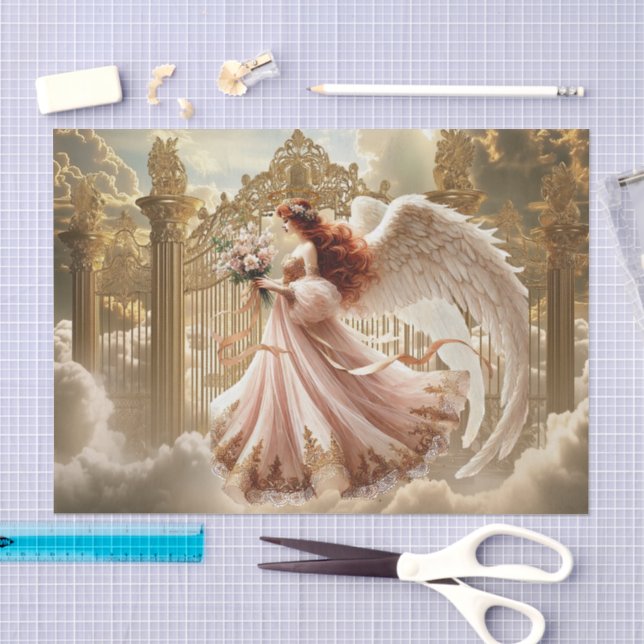 Papel De Seda Amantes de ángeles celestiales elegantes (Artesanía)