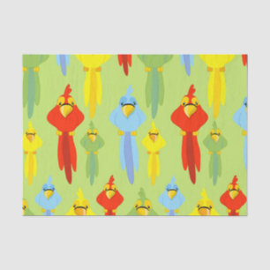 Papel De Seda Amantes de Aves Loro Pirata Animales Verano Tropic