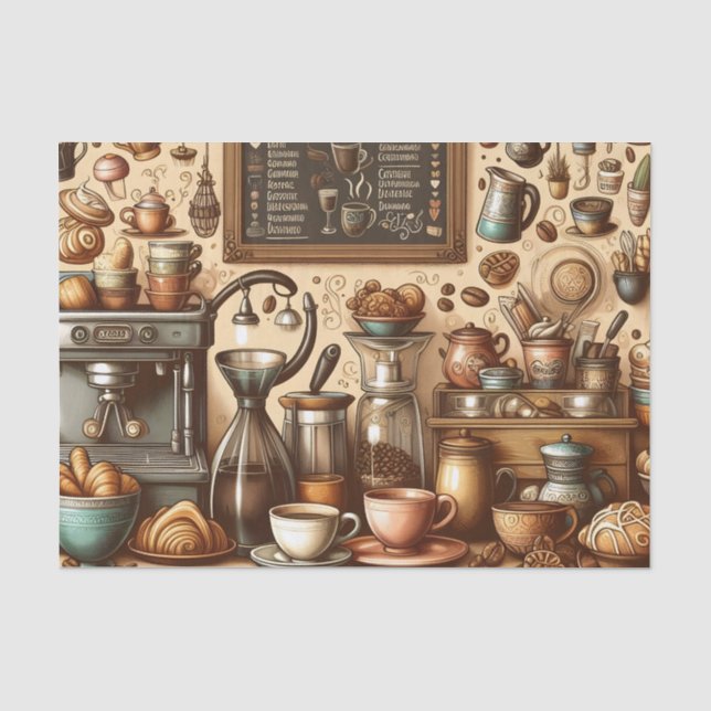 Papel De Seda Amantes de la cafetería Guay (Anverso)