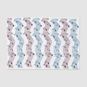 Papel De Seda Amantes de la música rojos y azules