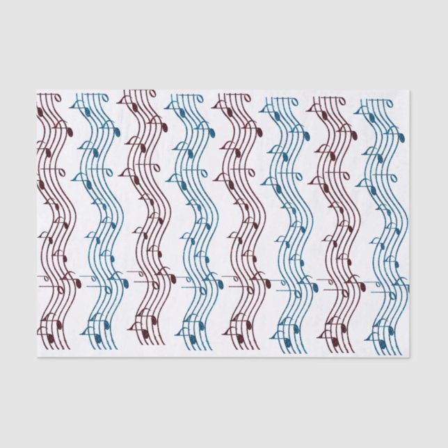 Papel De Seda Amantes de la música rojos y azules (Anverso)